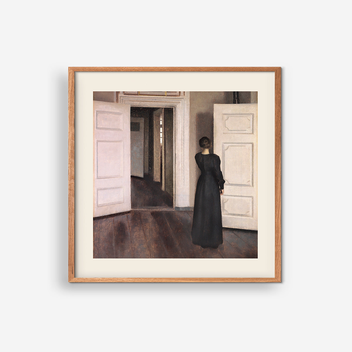 Interiör med artistens hustru Ida i hjemmet i Strandgade - Vilhelm Hammershøi