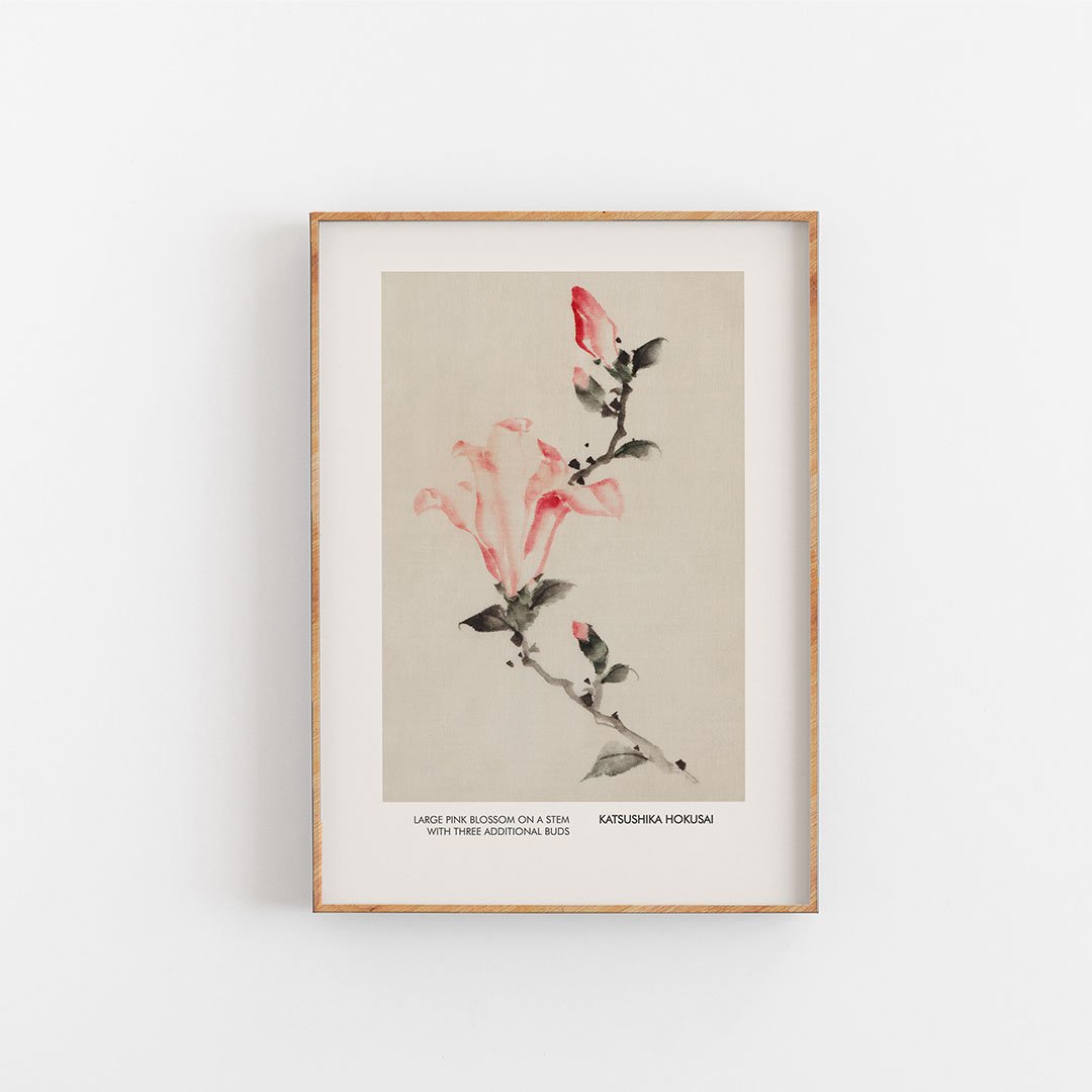 Große rosa Blüte - Katushika Hokusai