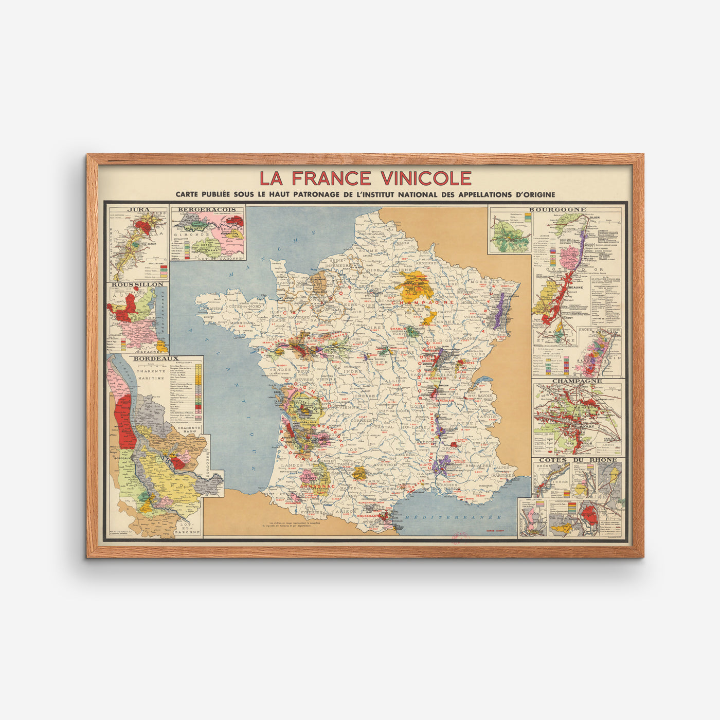 French Wine Map - Louis Larmat