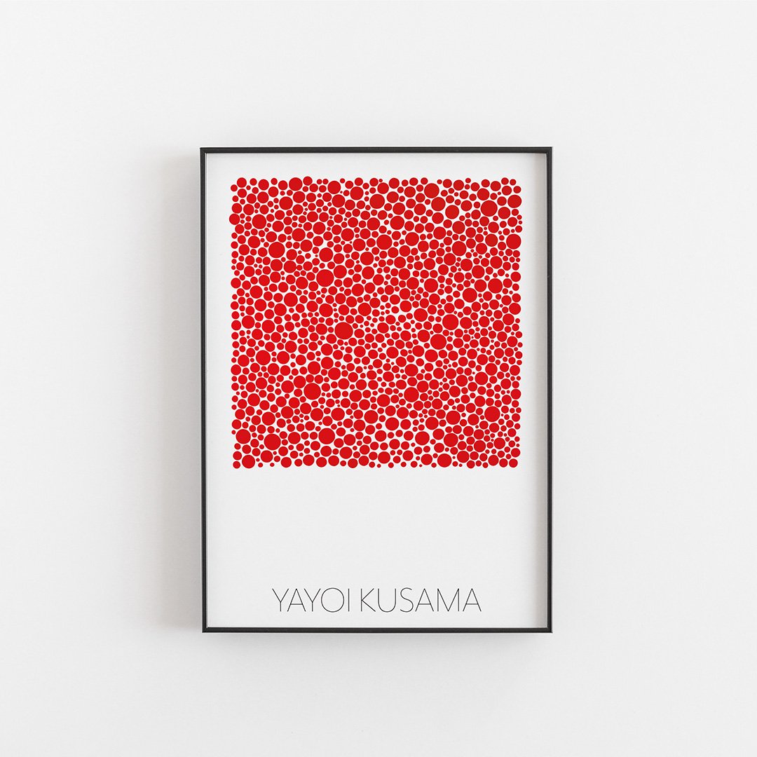 Konsttryck Röd - Yayoi Kusama