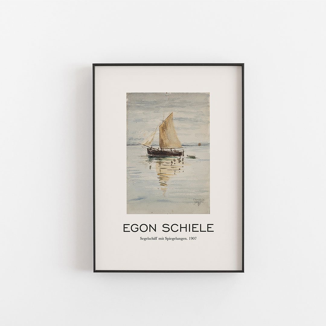 Segelschiff mit Spiegelungen, 1907 - Egon Schiele