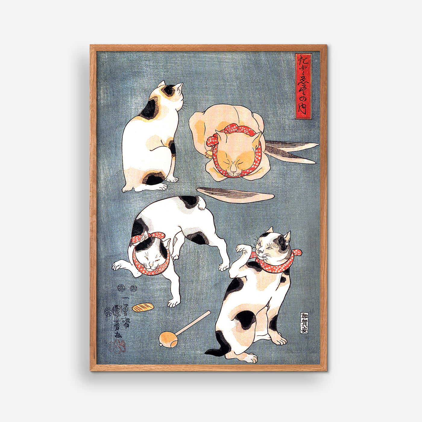 Fyra katter - Utagawa Kuniyoshi 