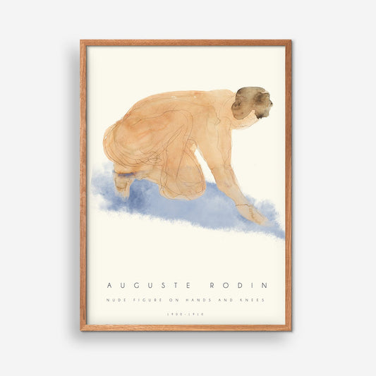 Naken figur på händer och knän - Auguste Rodin