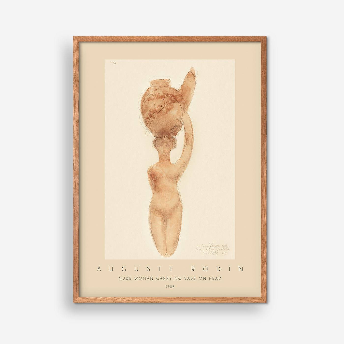 Nackte Frau mit Vase auf dem Kopf - Rodin