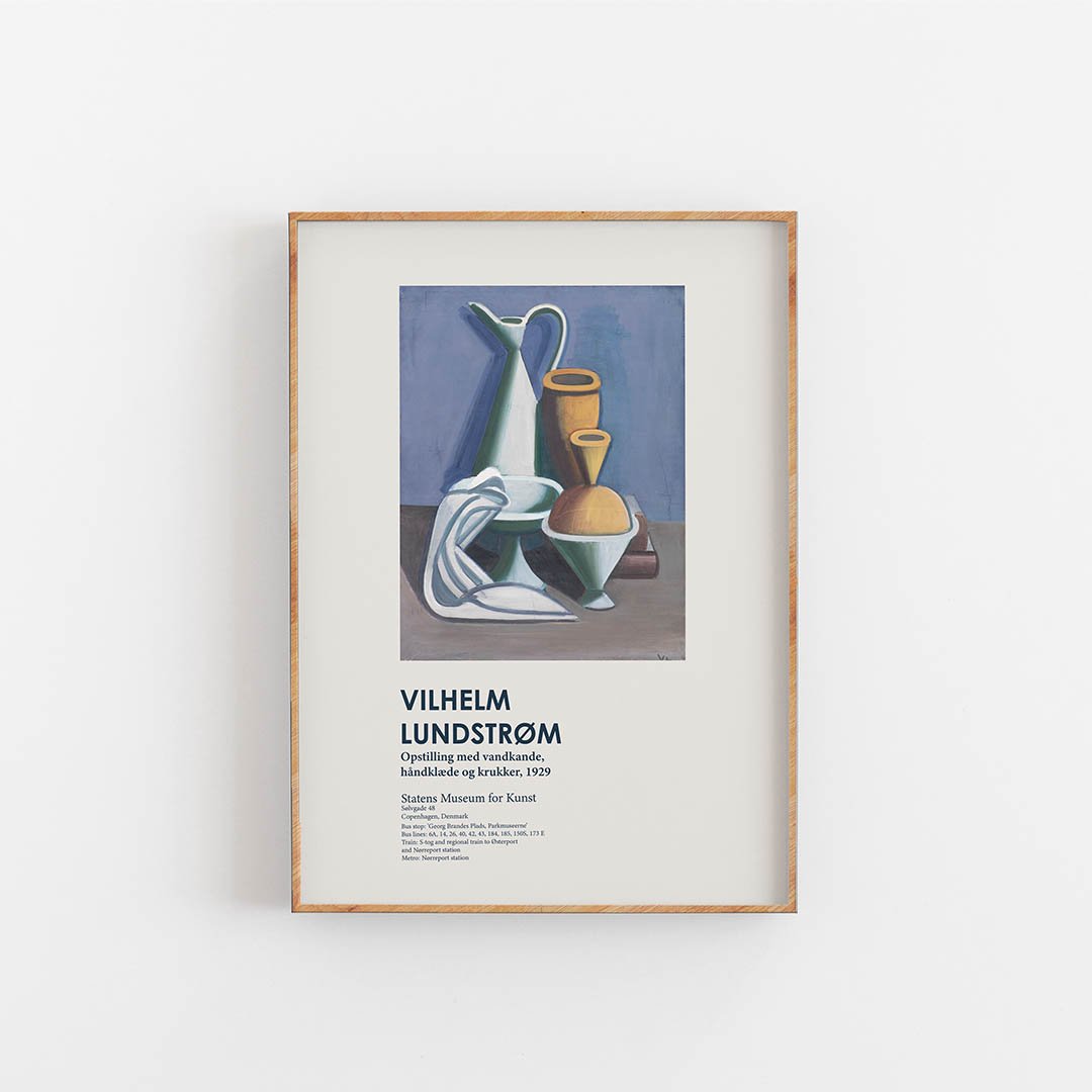 Opstilling med vandkande, håndklæde og krukker, 1929 - Vilhelm Lundstrøm